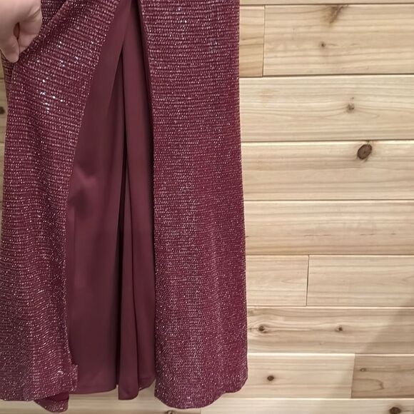 Adrianna Papell Size 6 Bethany Wrap Front Sequin Full Length Gown - Picture 9 of 14